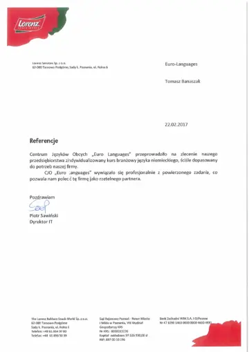 List referencyjny – Lorenz