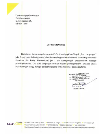 List referencyjny – StepOne